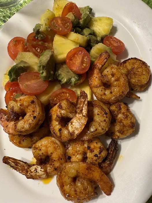 Blackened Shrimp with Pineapple Avocado, and Tomato&nbsp;Salsa